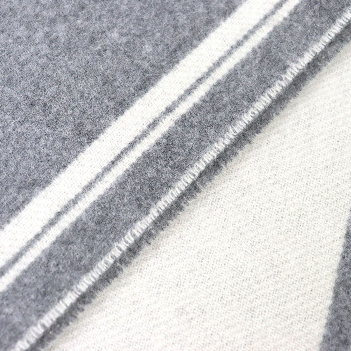 Hermes Band de Repo Cashmere Gray Flannel Yvoir Bicolor Fringe Long Scarf — view 5