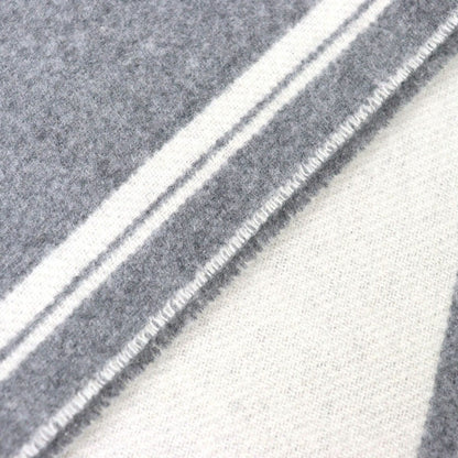Hermes Band de Repo Cashmere Gray Flannel Yvoir Bicolor Fringe Long Scarf — view 5
