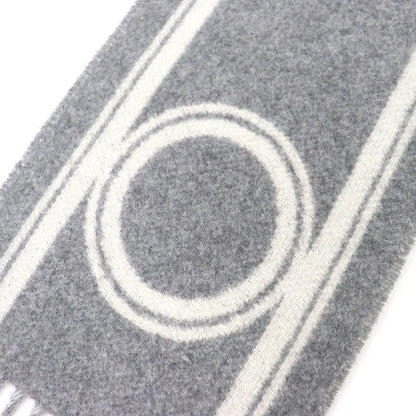 Hermes Band de Repo Cashmere Gray Flannel Yvoir Bicolor Fringe Long Scarf — view 7