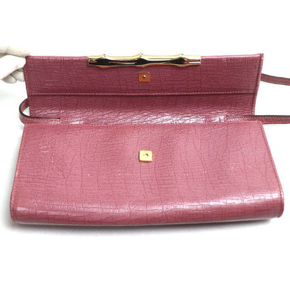 Gucci Party Bag Shoulder Bag Purple 217048 Bamboo Ladies Preowned