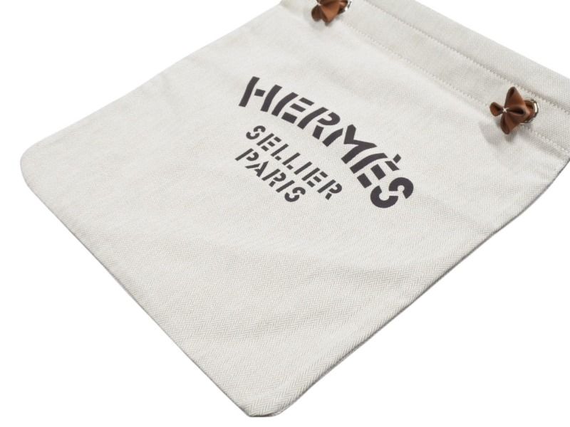 Hermes Aline MM Shoulder Bag H Plume Canvas Ivory Brown — view 4