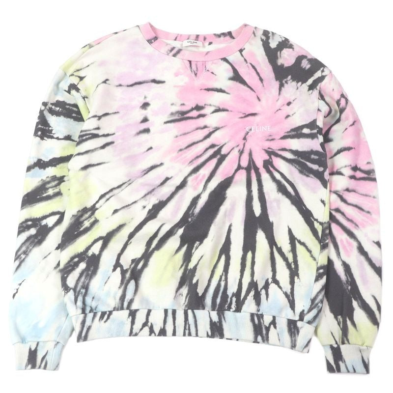Celine 23 SS 2 Y53 C647 V Loose TIE DYE Sweat Shirt Sweatshirt Pink