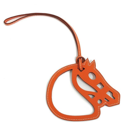 Hermes Paddock Charm Cheval Leather Orange Horse Bag Accessory