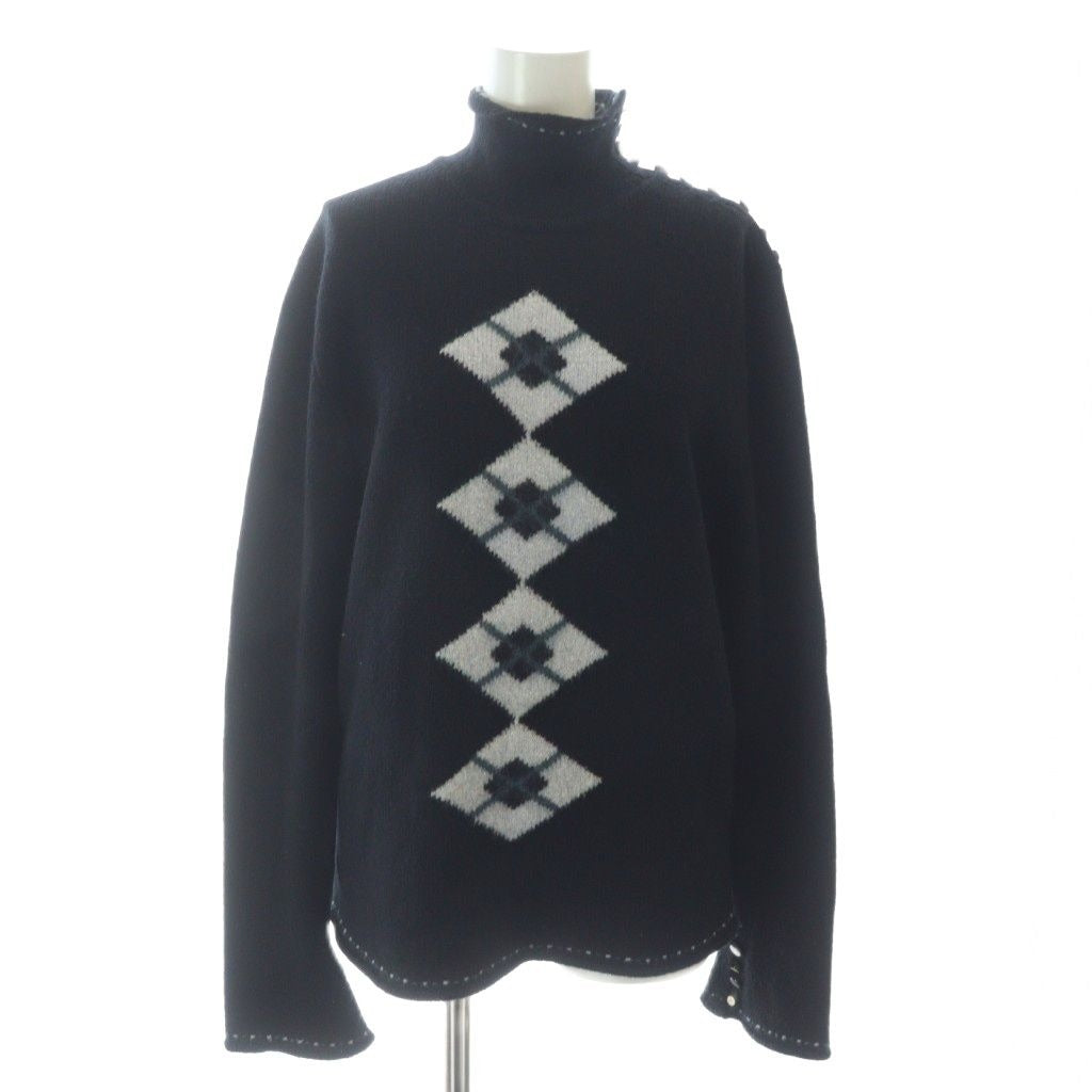 Chanel Knit Sweater Long Sleeve Wool Mohair Blend Cashmere Angora