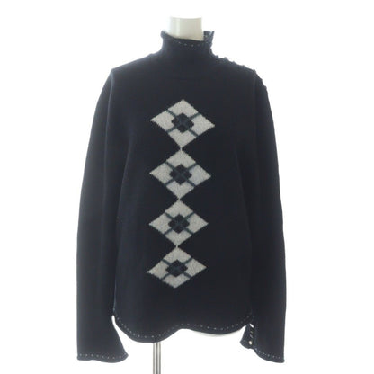 Chanel Knit Sweater Long Sleeve Wool Mohair Blend Cashmere Angora