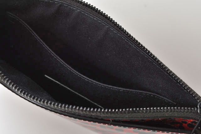 Unused Saint Laurent Paris Flap Pouch Clutch Bag Rouge Black