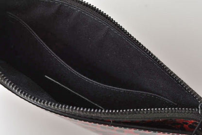 Unused Saint Laurent Paris Flap Pouch Clutch Bag Rouge Black