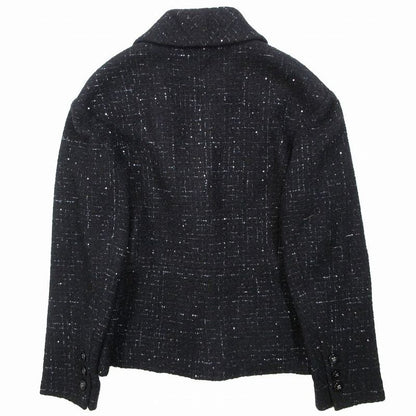 24aw Chanel Recent Model Glitter Tweed Jacket Double Breasted Coco Mark 40 M
