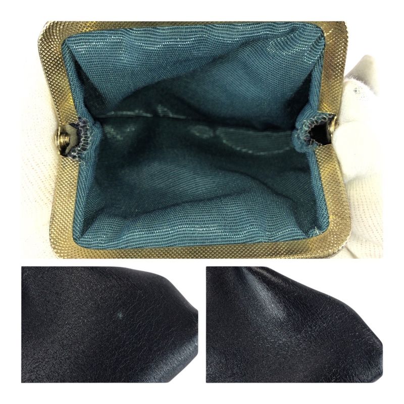 DIOR Vintage Black Gold Hardware Leather Shoulder Bag Pochette Women 505161