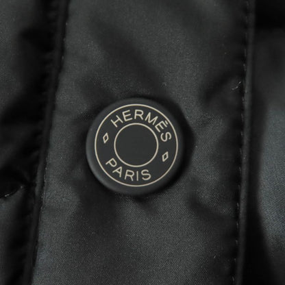 Hermes 23AW 3h0185da Quilted Overshirt Down Jacket With Crude Cell Patch Black