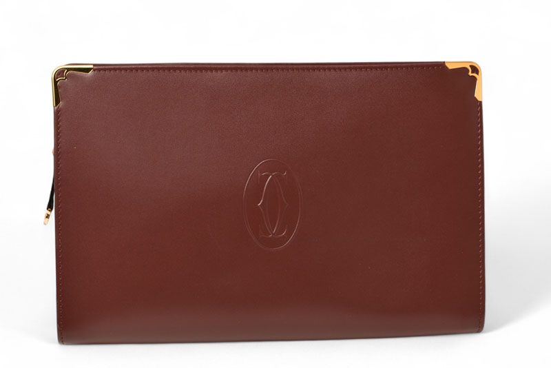 Cartier Clutch Bag Must Line Cartier Men's Bag Leather Bordeaux L1000060