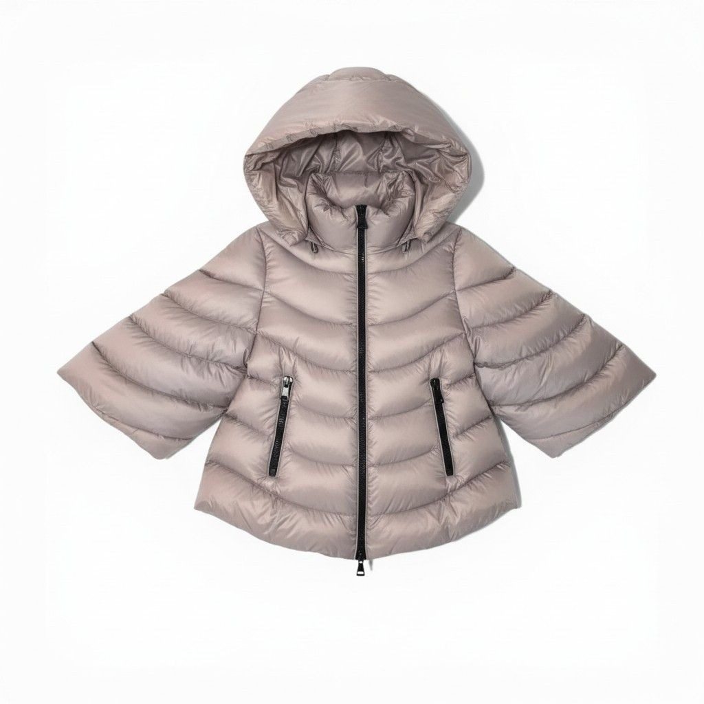 Moncler Akylina Doudoune Legere Down Jacket Hooded Short 3/4 Sleeve Lightweight