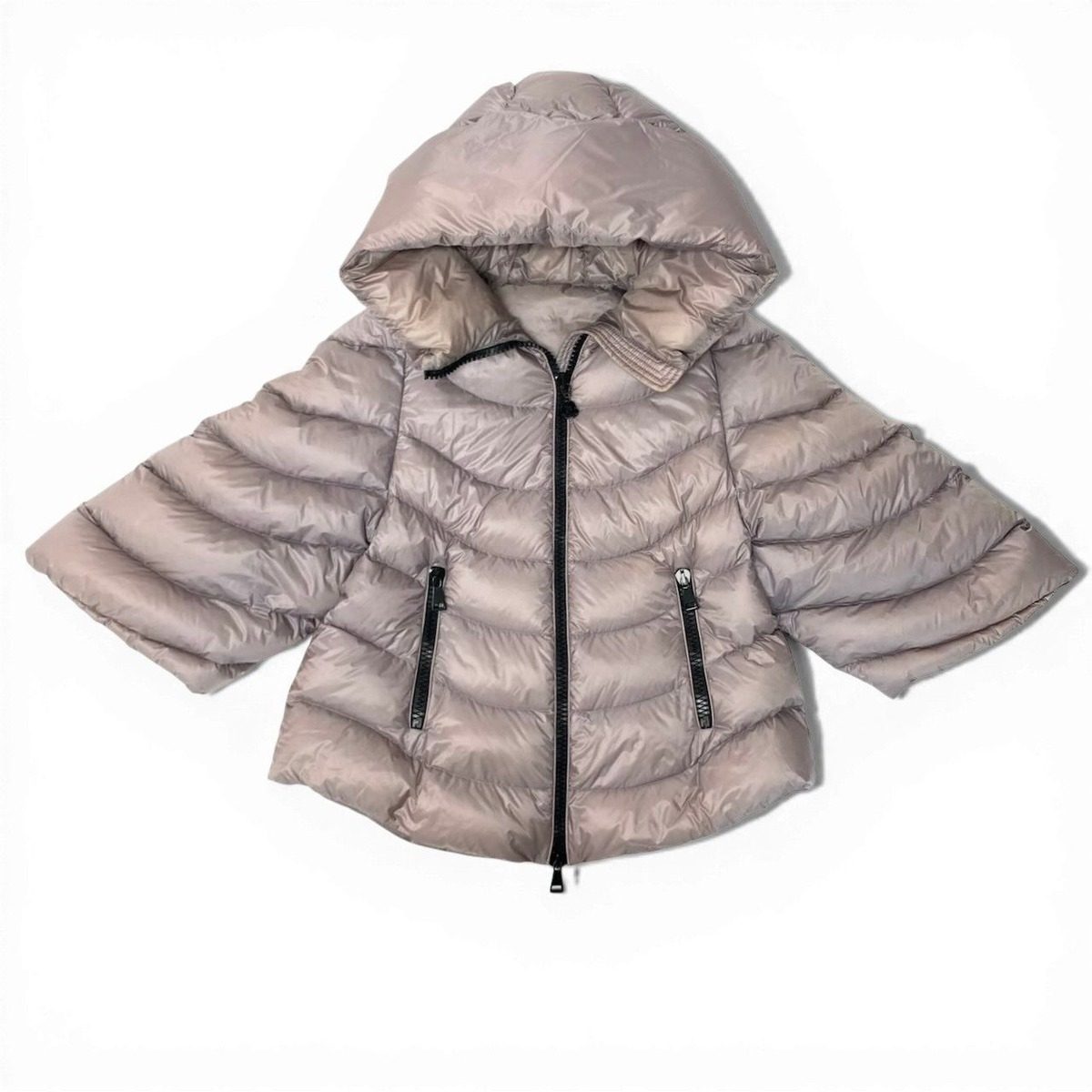 Moncler Akylina Doudoune Legere Down Jacket Hooded Short 3/4 Sleeve Lightweight — view 2