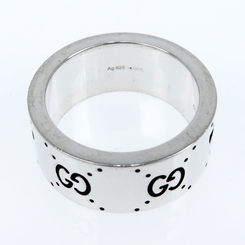 Gucci Adidas Collaboration Ring Engraving Wide Trefoil 17 Ag925 Jewelry