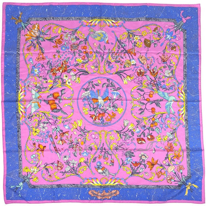 Hermes Carre 90 Pierres D' Orient Et Occident Oriental Stone and Western Purple Pink Multicolor