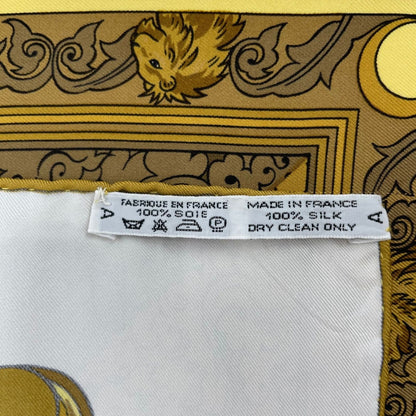Hermes Scarf Silk Carre 90 Animaux Solaires Animals of the Sun White — view 9