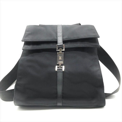 Gucci Nylon Canvas Jackie Silver Backpack Black