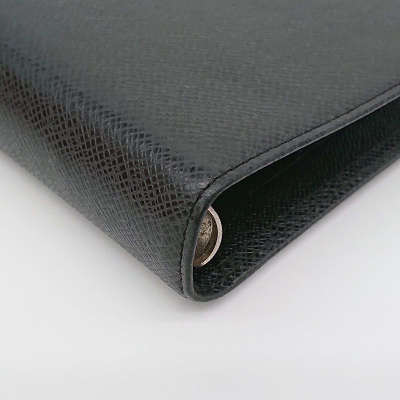 Louis Vuitton Agenda MM Taiga Black Ruler With Refill