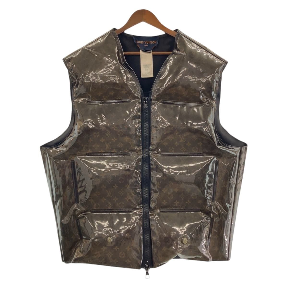 Louis Vuitton Inflatable Monogram Virgil Abloh 48 Brown Vinyl Polyester Vest