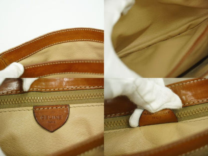 Authentic Celine Macadam Shoulder Bag Pochette PVC Beige Macadam Bag Pre-owned
