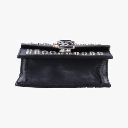 Yves Saint Laurentyves Saint Laurent Studded Flap Black Leather 347918 Dpl347918