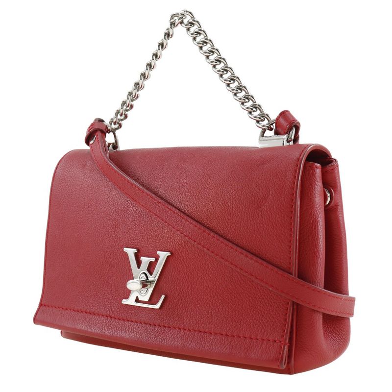 Louis Vuitton Lock Me BB 2WAY M51202 Calf Ruby Red Du0197 Ladies Shoulder Bag