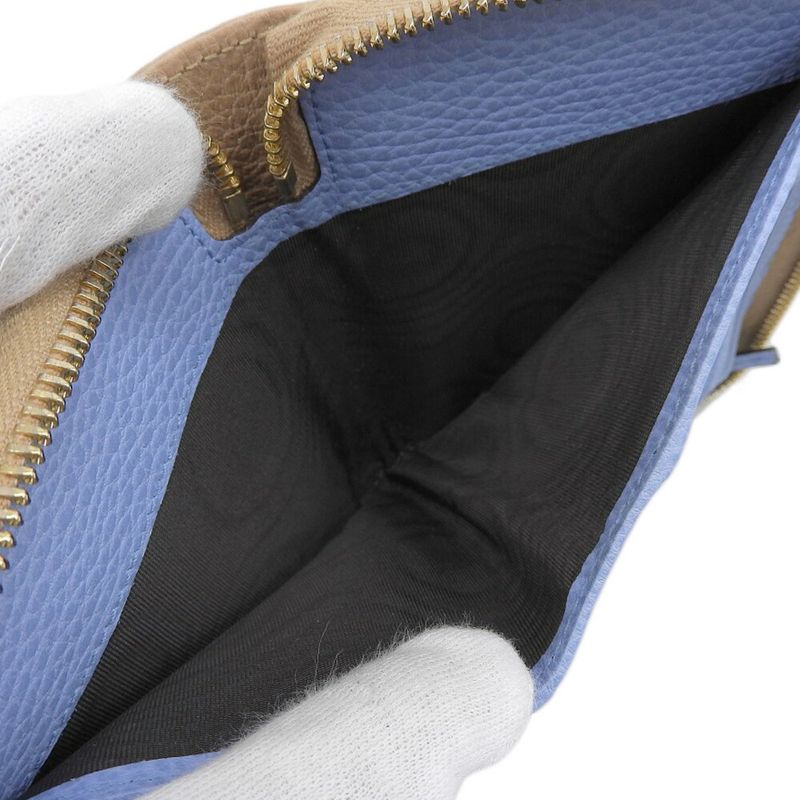 With Box Gucci 2017 354497 Teal Leather Round Zip Wallet Bifold Wallet With