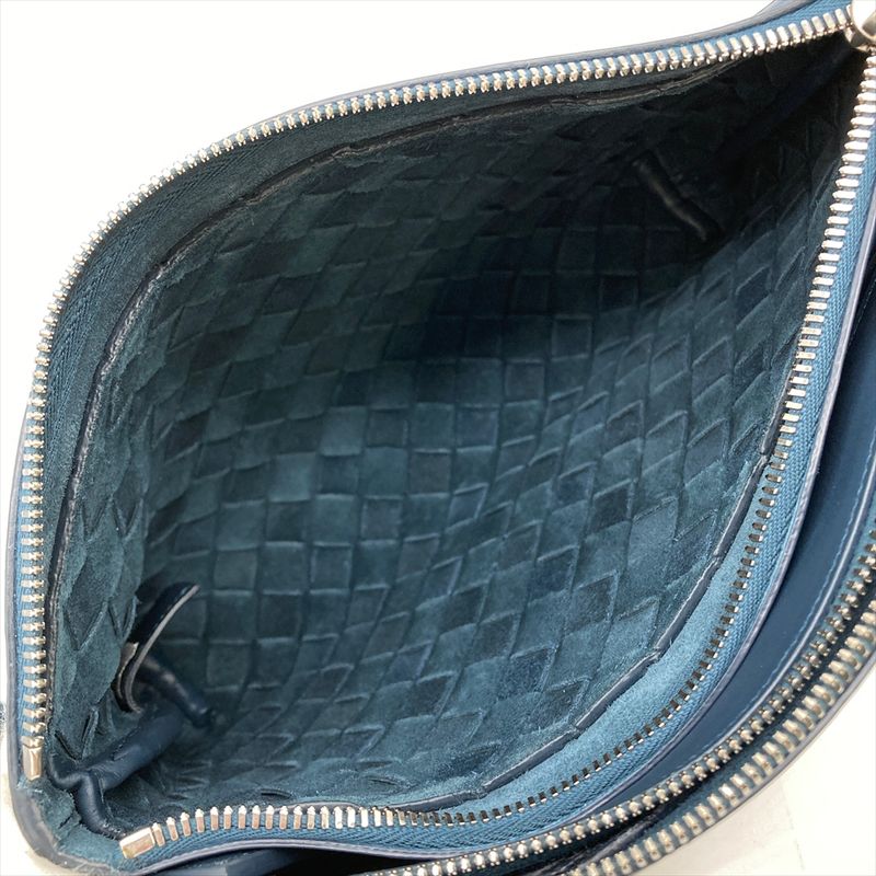 Bottega Veneta Intrecciato Duo Shoulder Bag Calfskin Green Silver Hardware