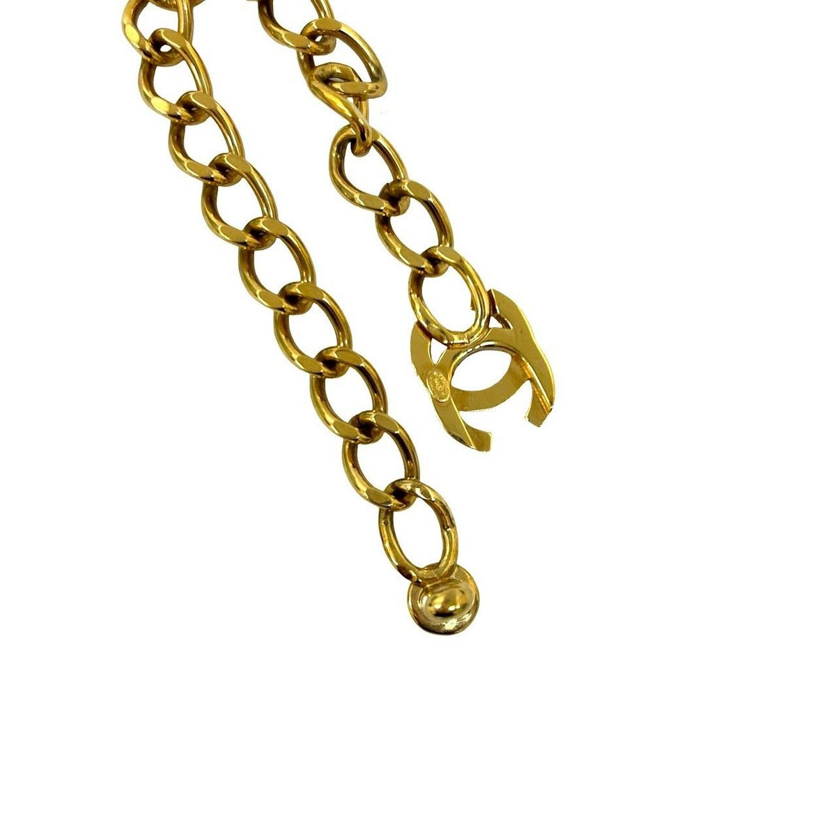 Chanel with Comment Vintage CC Logo Turnlock Motif Chain Bracelet Gold — view 3