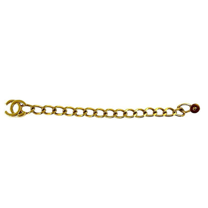 Chanel with Comment Vintage CC Logo Turnlock Motif Chain Bracelet Gold — view 5