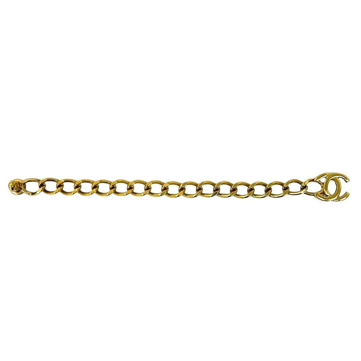 Chanel with Comment Vintage CC Logo Turnlock Motif Chain Bracelet Gold — view 6