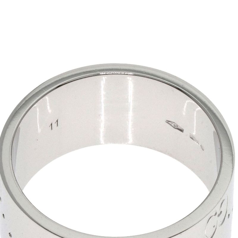 Gucci GG Icon Wide #11 Ring - 18K White Gold Ladies