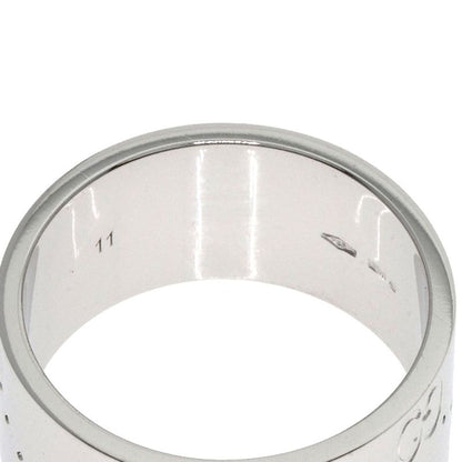 Gucci GG Icon Wide #11 Ring - 18K White Gold Ladies