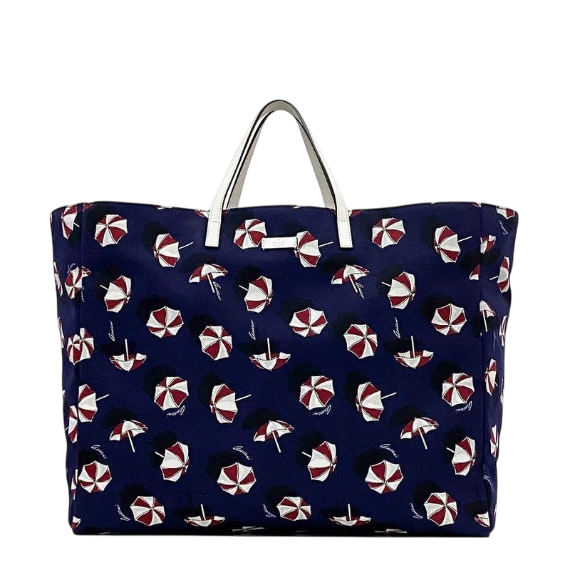 Gucci Tote Bag Navy White 286198 Excellent Condition Canvas