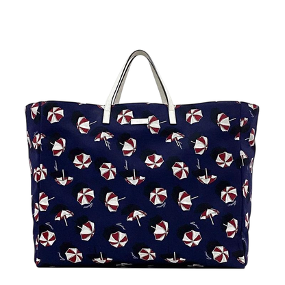 Gucci Tote Bag Navy White 286198 Excellent Condition Canvas