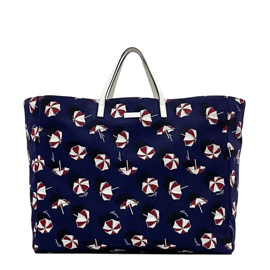 Gucci Tote Bag Navy White 286198 Excellent Condition Canvas
