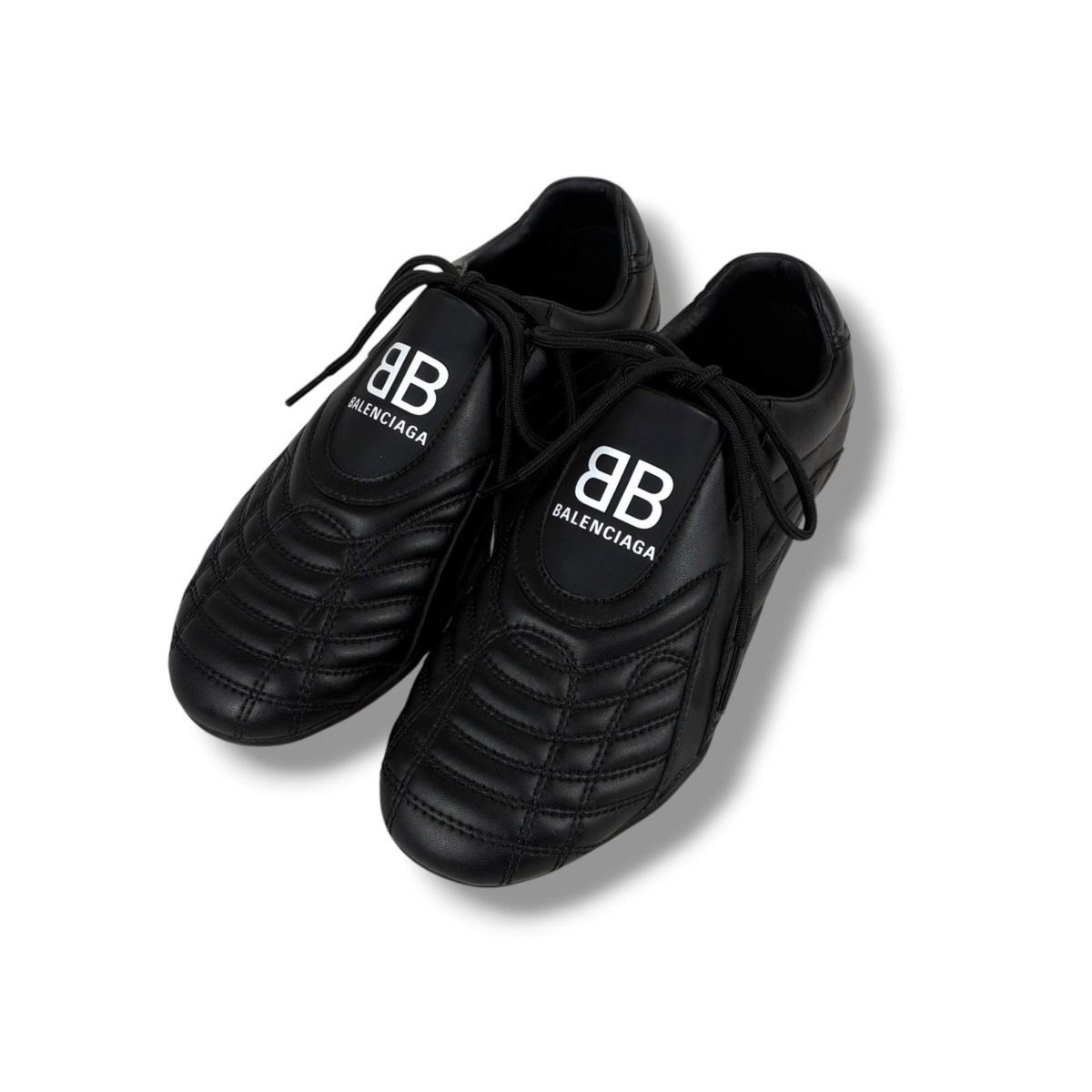 Balenciaga Soccer Shoes Leather Sneakers Black BB Zen Sneaker — view 2
