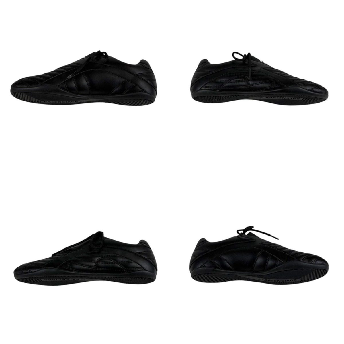Balenciaga Soccer Shoes Leather Sneakers Black BB Zen Sneaker — view 5