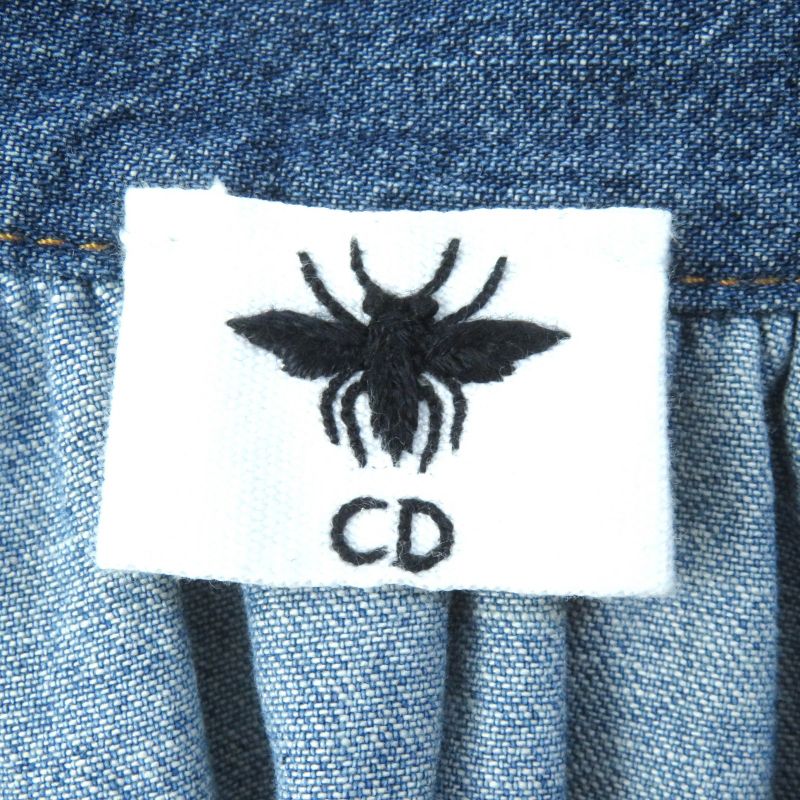 Christian DIOR 21SS 112j56a3941 Cotton Denim Long Flared Skirt With Patchwork