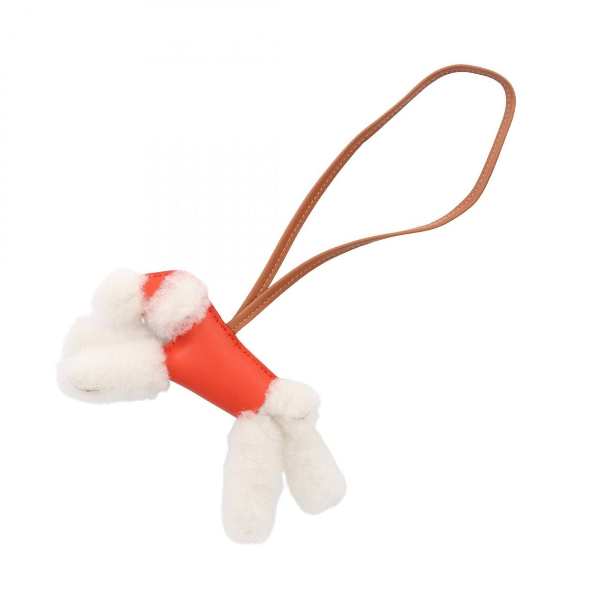 Hermes Charm Buddy Capucines Gold Mouton Red Brown White