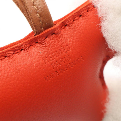 Hermes Charm Buddy Capucines Gold Mouton Red Brown White — view 3