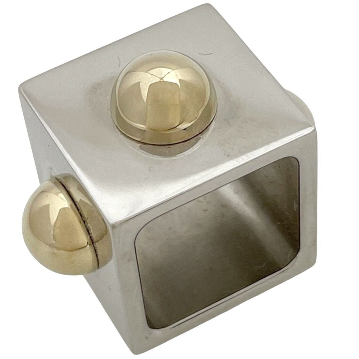 Hermes Collier de Chien Cube Scarf Ring Closure Square Metal