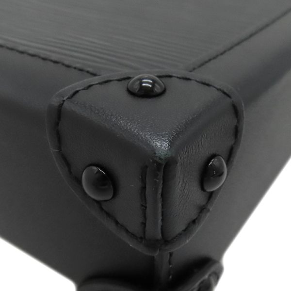 Louis Vuitton Shoulder Bag Pochette Trunk Vertical Epi Leather Black Gold