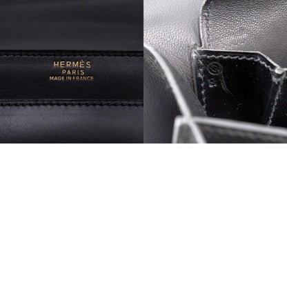 Hermes Piano 25 Vintage Box Calf Black 0Q Ladies Handbag