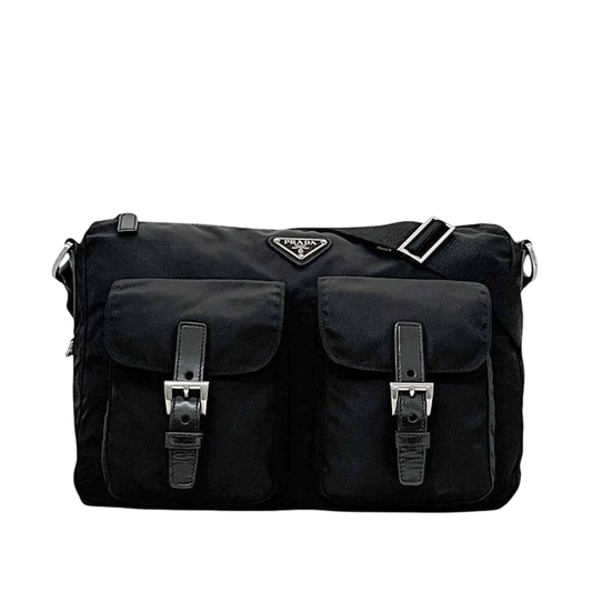 Prada Shoulder Bag Black NERO Tessuto Bt0644