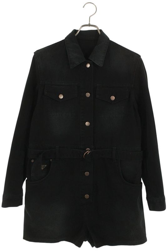 Prada Gfz019 Denim Short Jumpsuit Women 36S