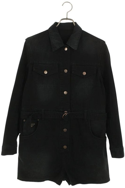 Prada Gfz019 Denim Short Jumpsuit Women 36S