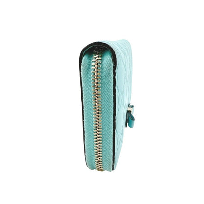 Gucci Guccissima Round Long Wallet GG Light Blue