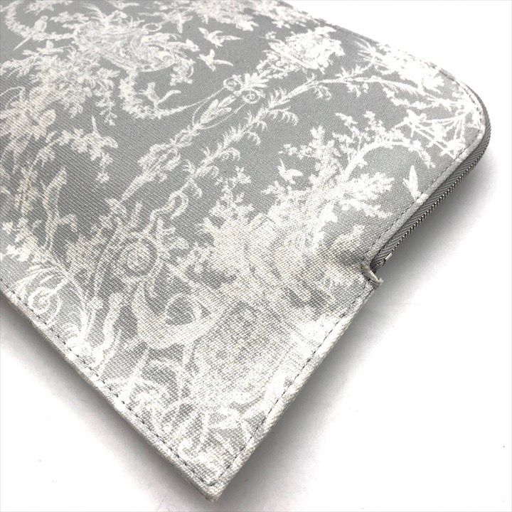 Dior Rope Strap Canvas Clutch Gray