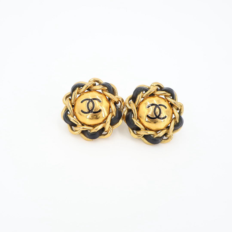Chanel Coco Mark 29 Brooch GP And Leather Gold Scratch Scuff